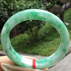 阳绿正装手镯，大圈口6