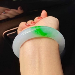 宽版翡翠手镯，小圈口福