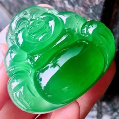 珍藏品翡翠佛公 尺寸：