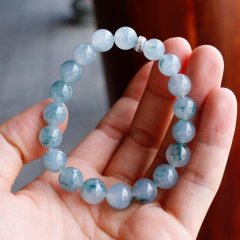 小五价 冰种飘蓝花翡翠手