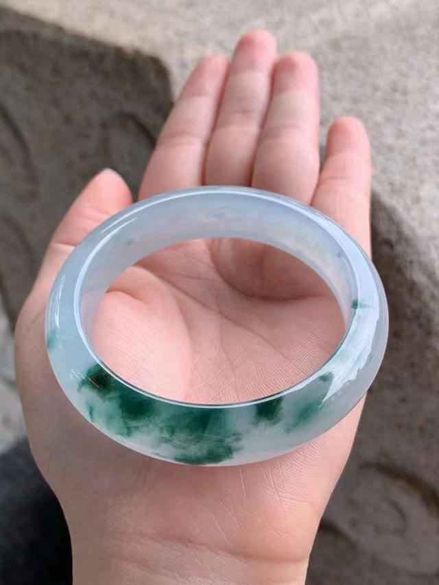 正圈翡翠手镯，圈口54_翡翠手镯-石晶缘珠宝